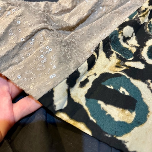 RACHEL RACHEL ROY XS Size 0 Navy Teal Ivory Sequins Retro Fit Flare Dress R $199 - Picture 6 of 14